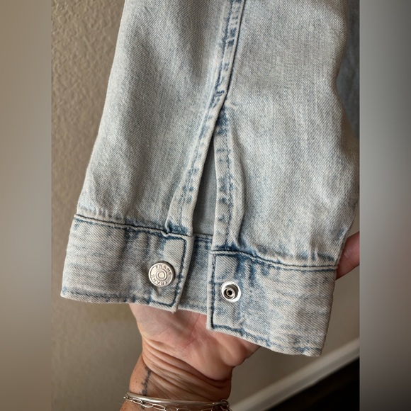 FRAME designer snap button down Cotton Denim long sleeve‎ shirt XXL - Picture 9 of 9